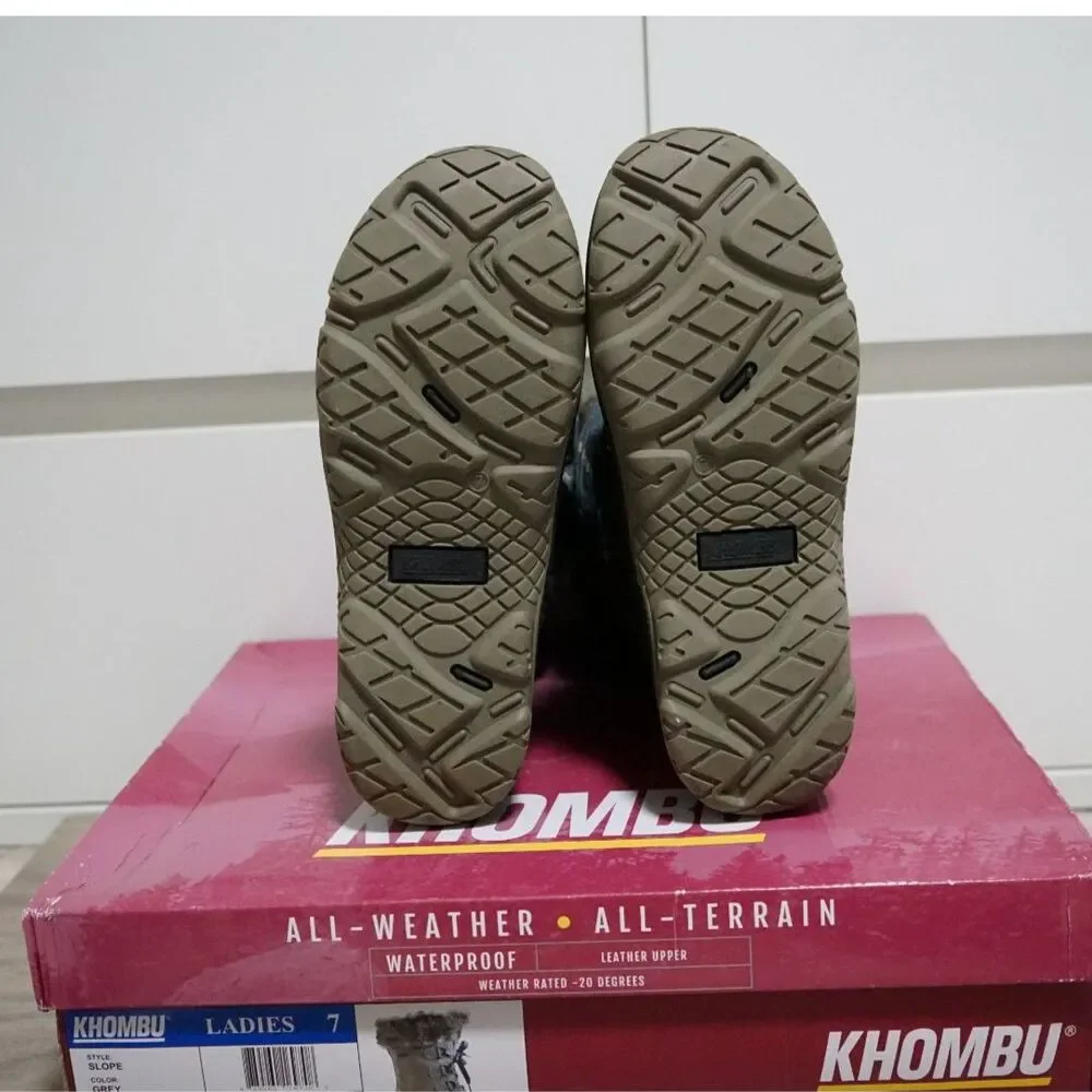 Khombu Gray All Weather All Terrain Waterproof Slope Boots Size 7